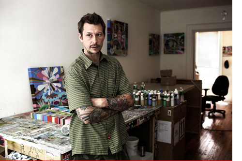 dalektheman Dalek, aka James Marshall, at home in his studio